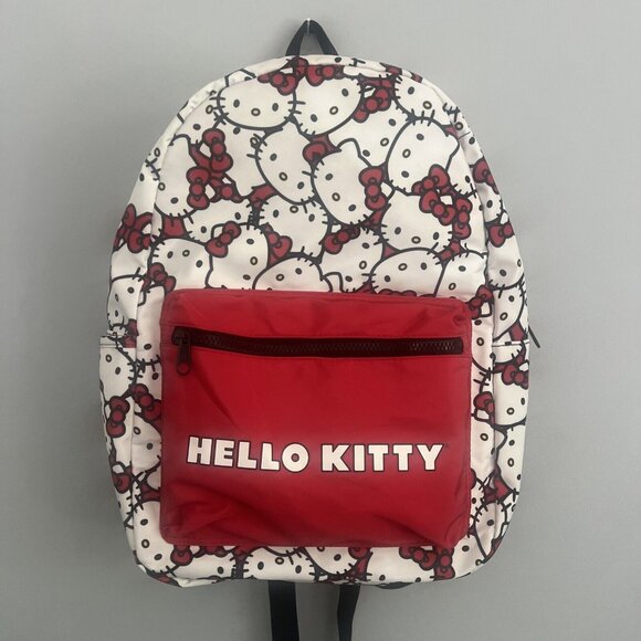 Hello Kitty By Sanrio Backpack Full Size 16” All Over Print New W/ Tags Bioworld - Picture 1 of 6